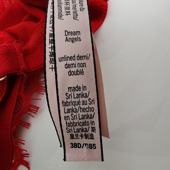 Victoria's Secret Red Unlined Lace Demi Bra 38D - Picture 9 of 9